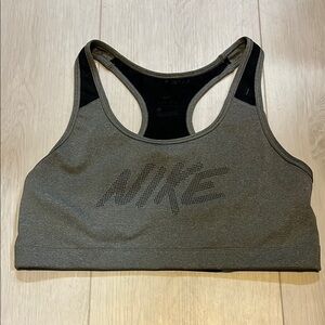 Women’s Nike Gray and Black Sports Bra Medium Support. Size Large